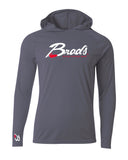 Graphite Grey Men's Cooling Performance Long -Sleeve Hooded T-Shirt